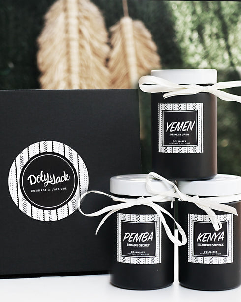 Coffret 3 bougies Hommage à l'Afrique