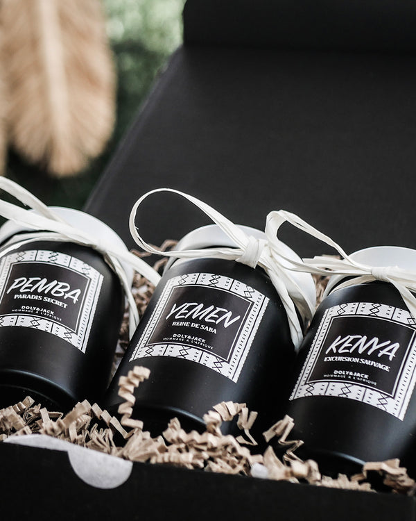 Coffret 3 bougies Hommage à l'Afrique