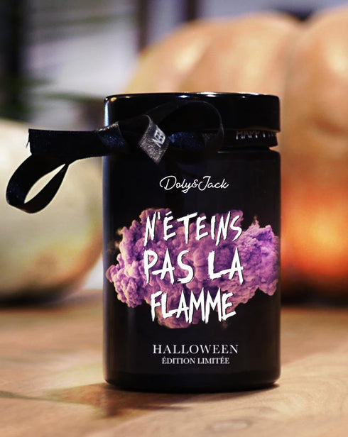 Bougie Halloween "N'éteins pas la flamme" - Black édition